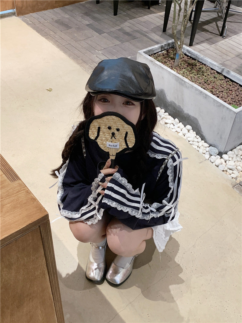 【tops】レースリボン長袖TシャツG23640