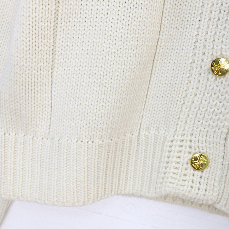 【outer】ラウンドネックニットカーディガンF8340