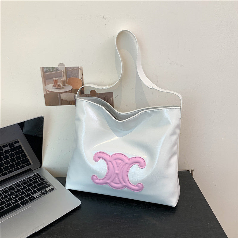 【小物】5色大容量ショルダーバッグF8177