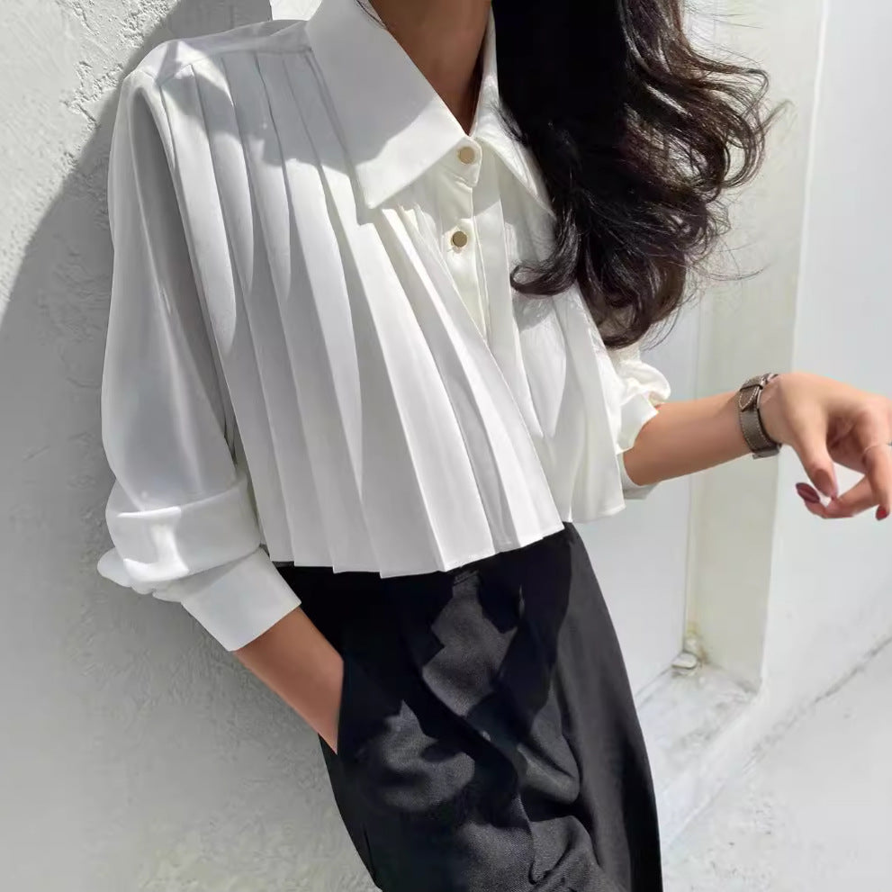 【tops】ラペルギャザーブラウスF8375