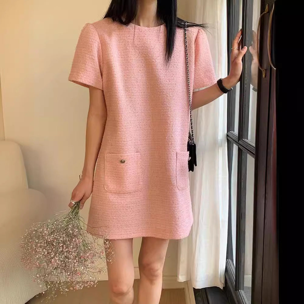 【dress】長袖ギャザーシャツワンピースF7907