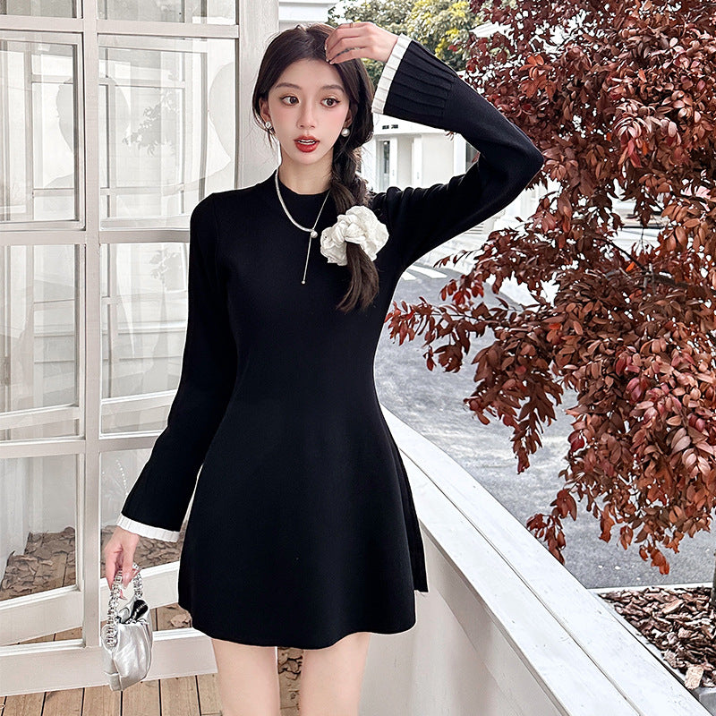 【dress】フレアスリーブニットワンピースG23288