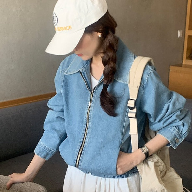 【outer】ファスナー長袖デニムアウターG23274