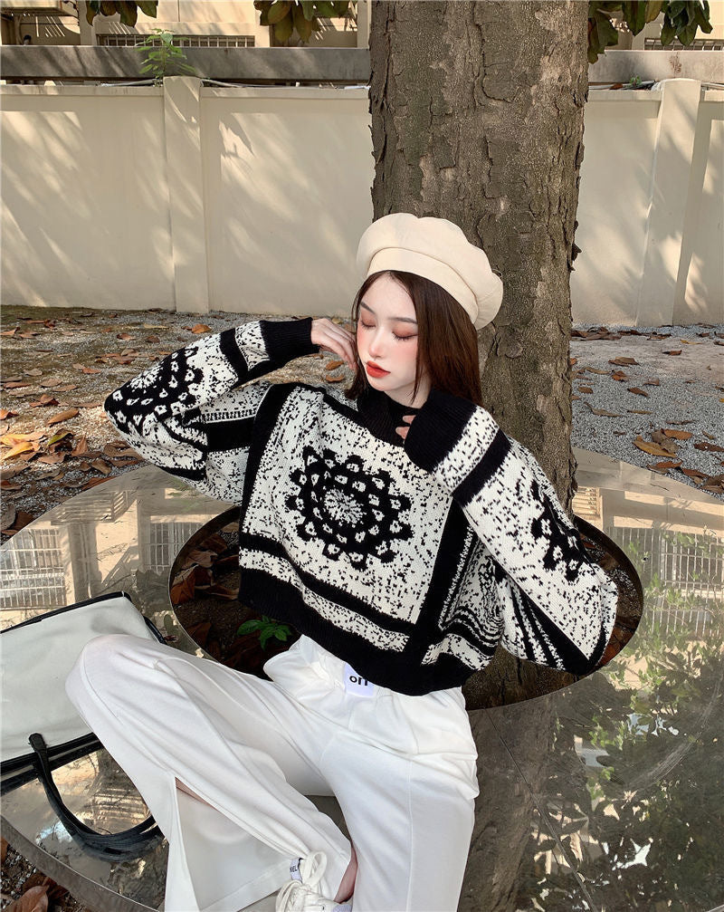 【tops】ゆったりニットセーターG23534