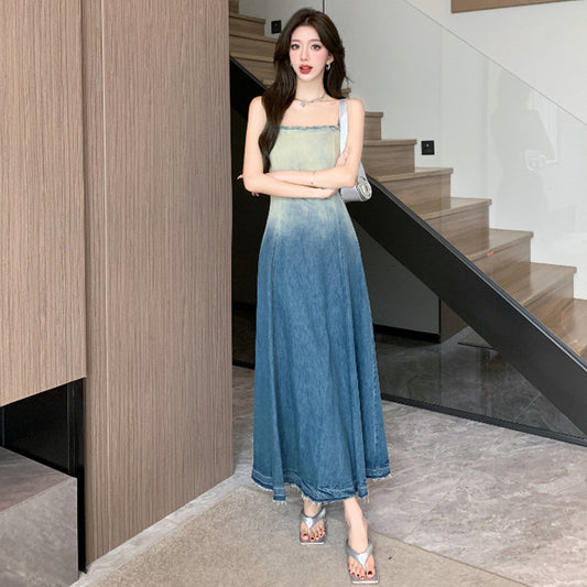 【dress】グラデーションデートデニムキャミワンピースG22151