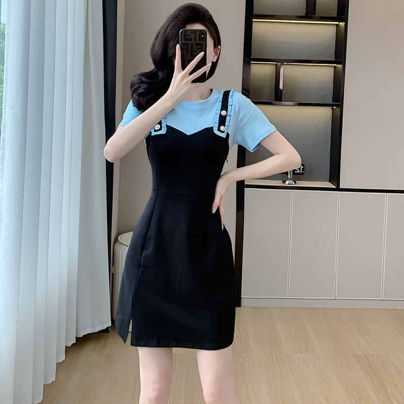 【dress】偽二つ切り替えカジュアルTシャツワンピースG21716