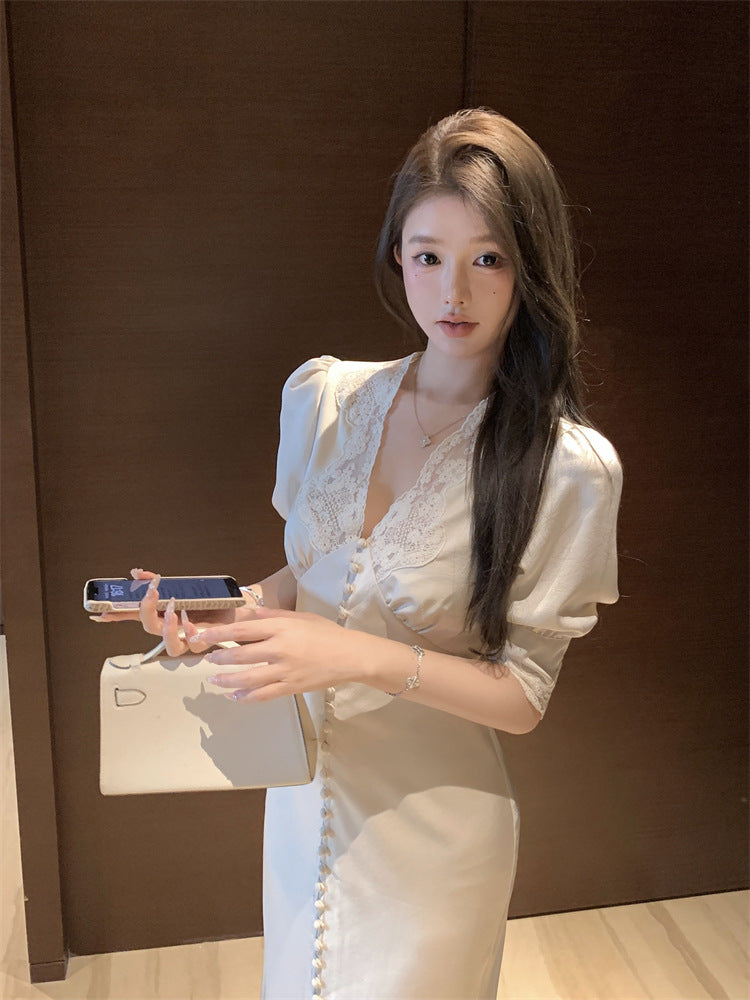 【dress】レーススリットデートワンピースG22107