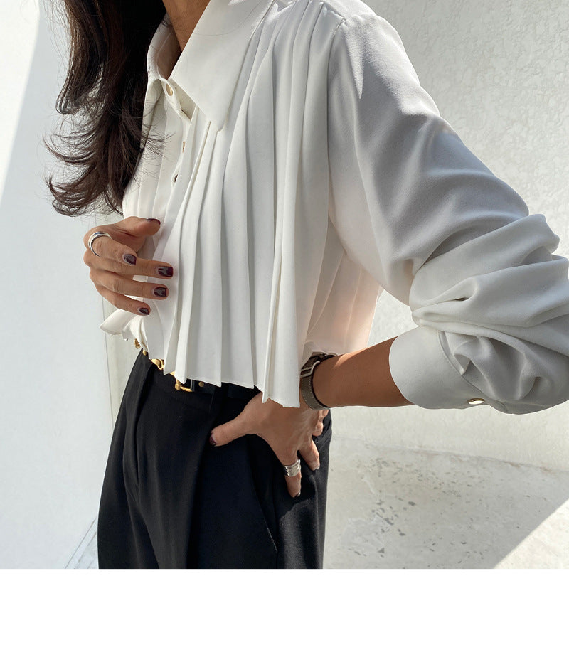 【tops】ラペルギャザーブラウスF8375