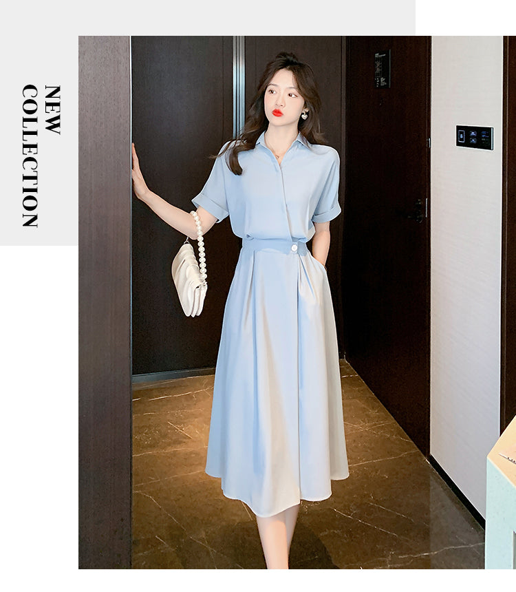 【dress】シフォンシャツデートワンピースG21688