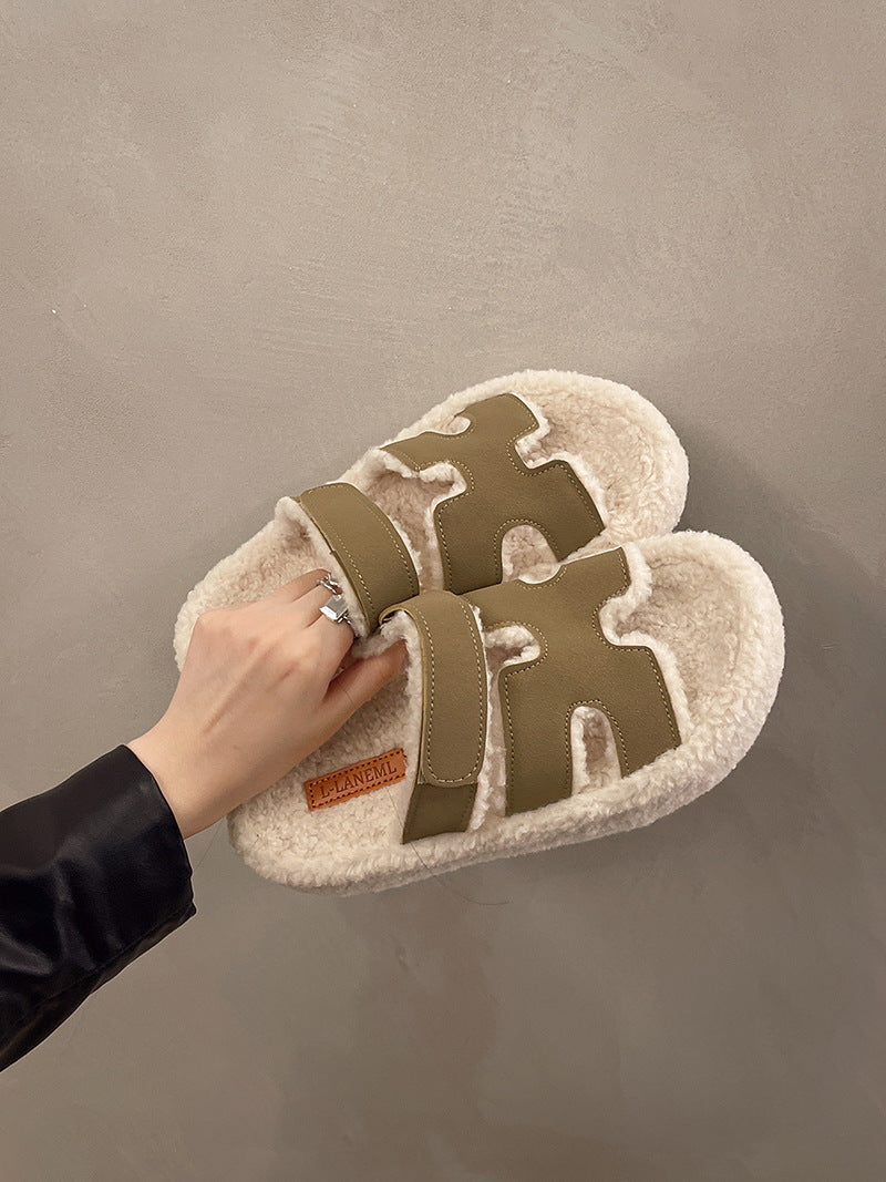 【shoes】4色厚底スリッパF8361