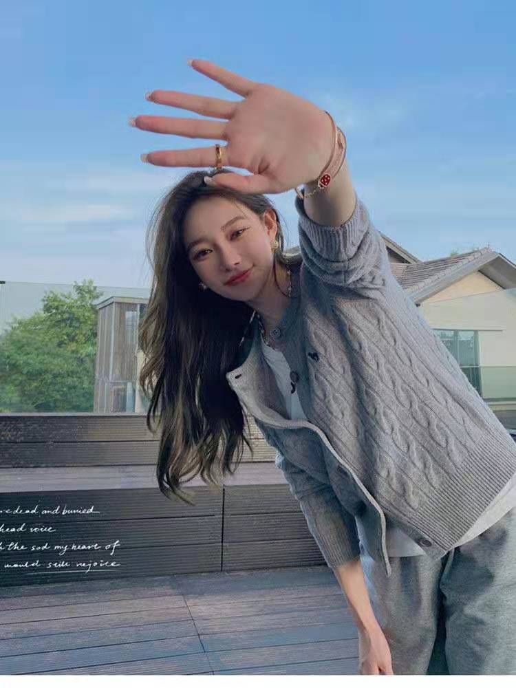 【outer】長袖ニットカーディガンF8217