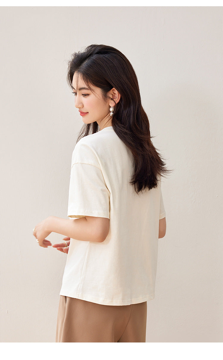 【tops】ラウンドネックプリントTシャツG21958