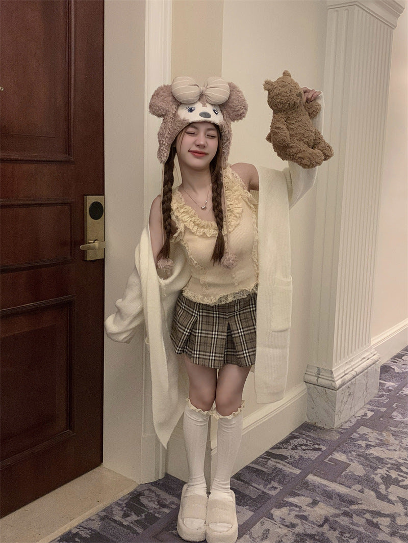 【tops】レースニットキャミソールG22296