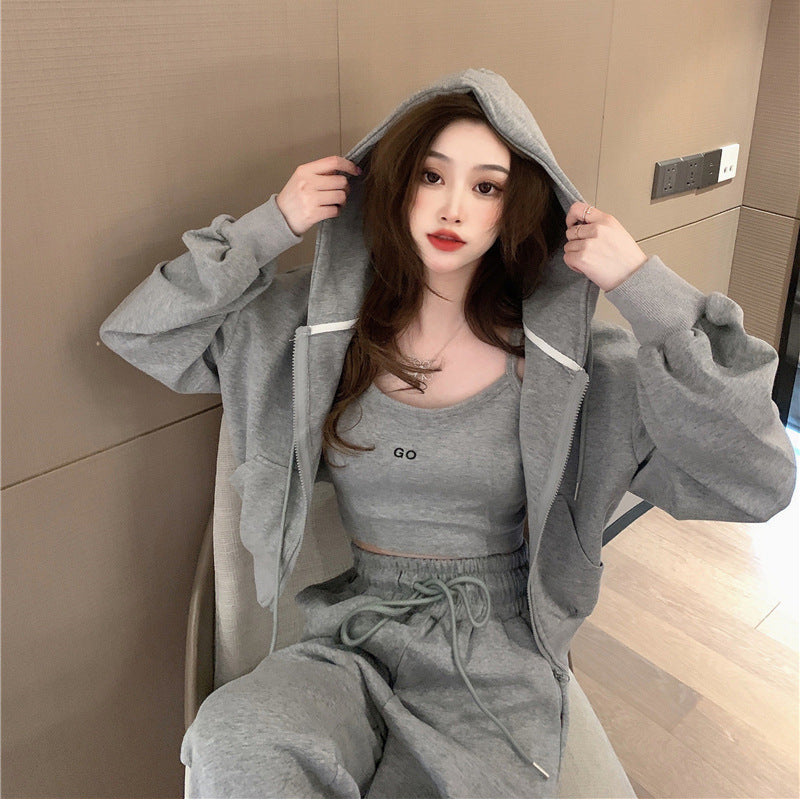 【set】カジュアルアウター+キャミソール+パンツ3点セットF8280