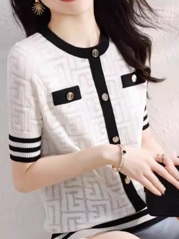 【tops】合わせやすいニットTシャツG21944