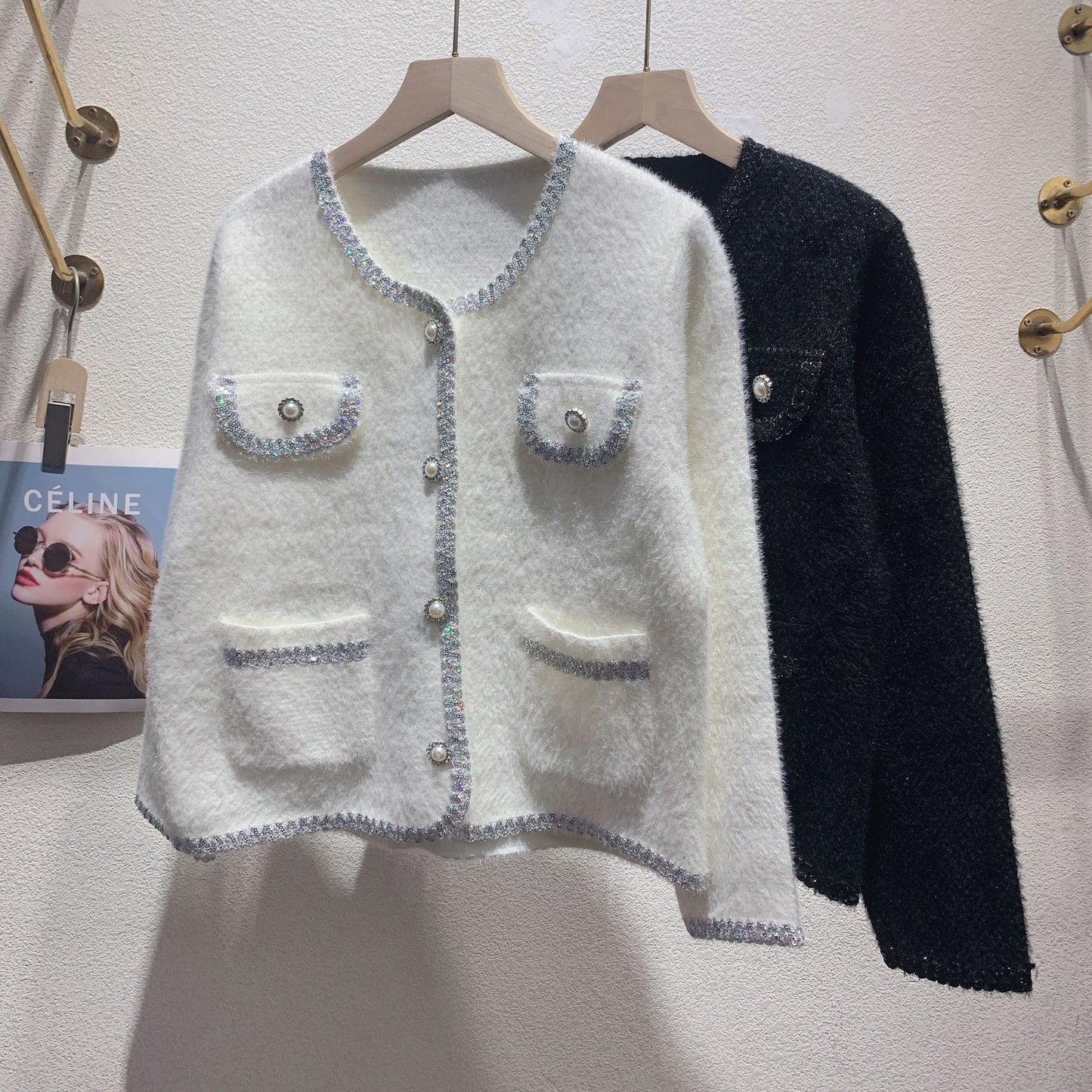 【outer】ラウンドネックニットカーディガンG23240