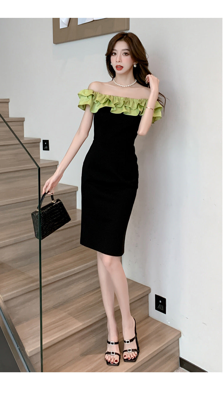 【dress】フリルオフショルダーデートワンピースG22543