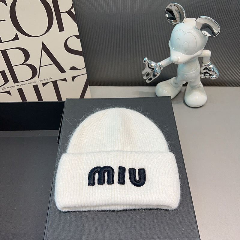 【小物】英字柄ニット帽子F8441