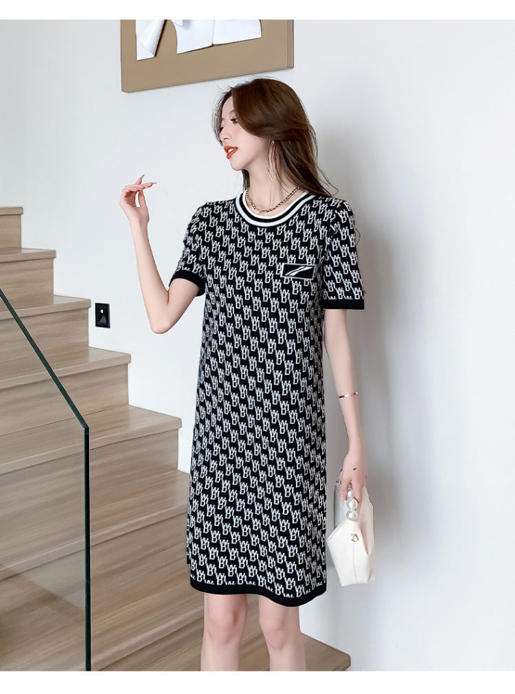 【dress】ツイードニットワンピースG21663