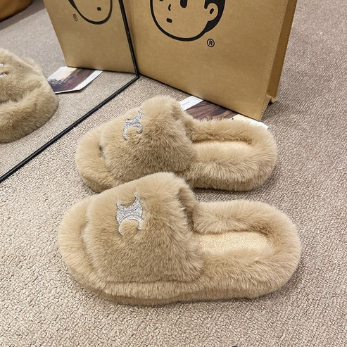 【shoes】3色ファースリッパF8047