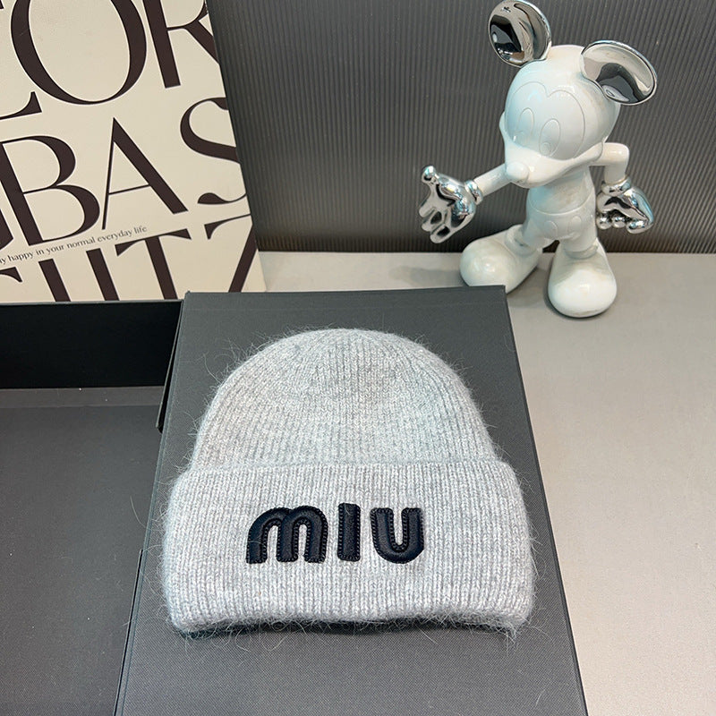【小物】英字柄ニット帽子F8441