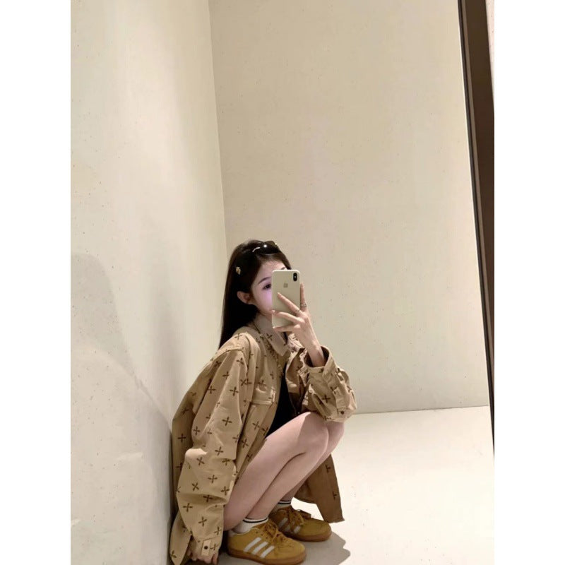 【tops】プリント長袖シャツG23439