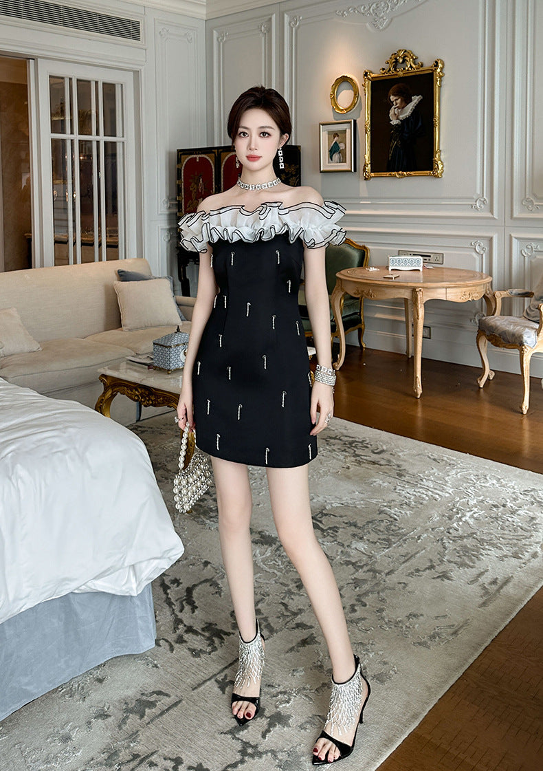 【dress】フリルオフショルダーデートワンピースG21679