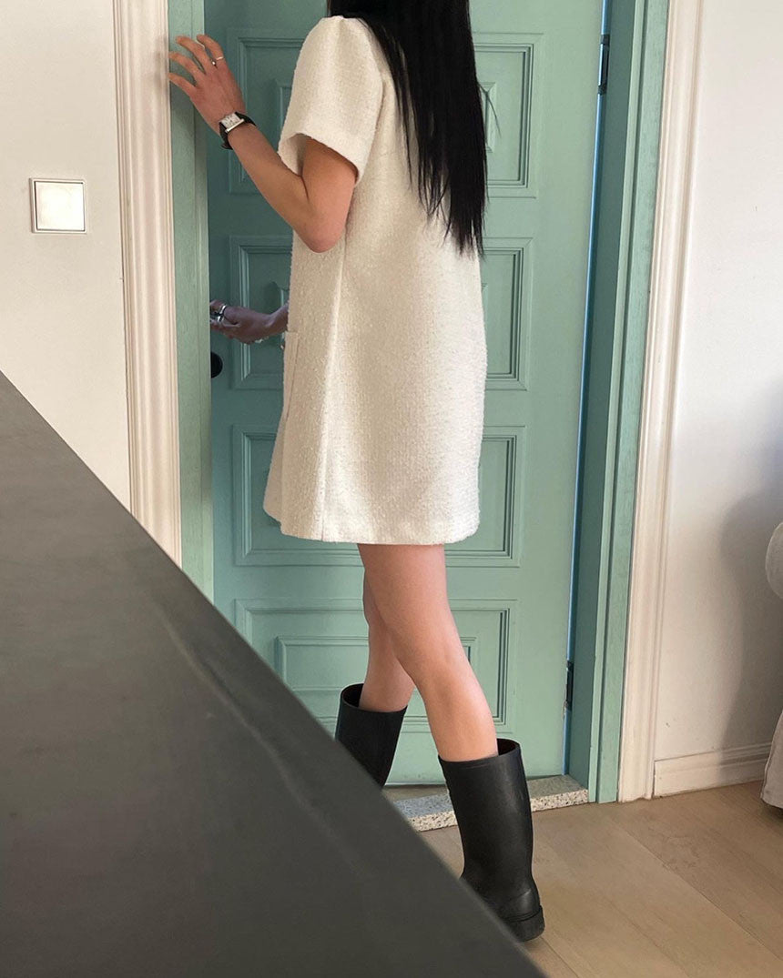 【dress】長袖ギャザーシャツワンピースF7907