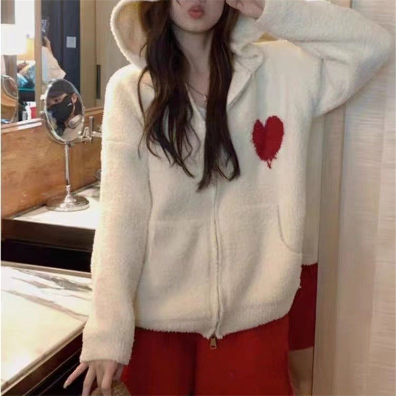 【outer】フード付きニットカーディガンG24487