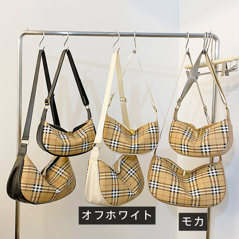 【小物】チェック柄ショルダーバッグ2サイズ選択可G23510