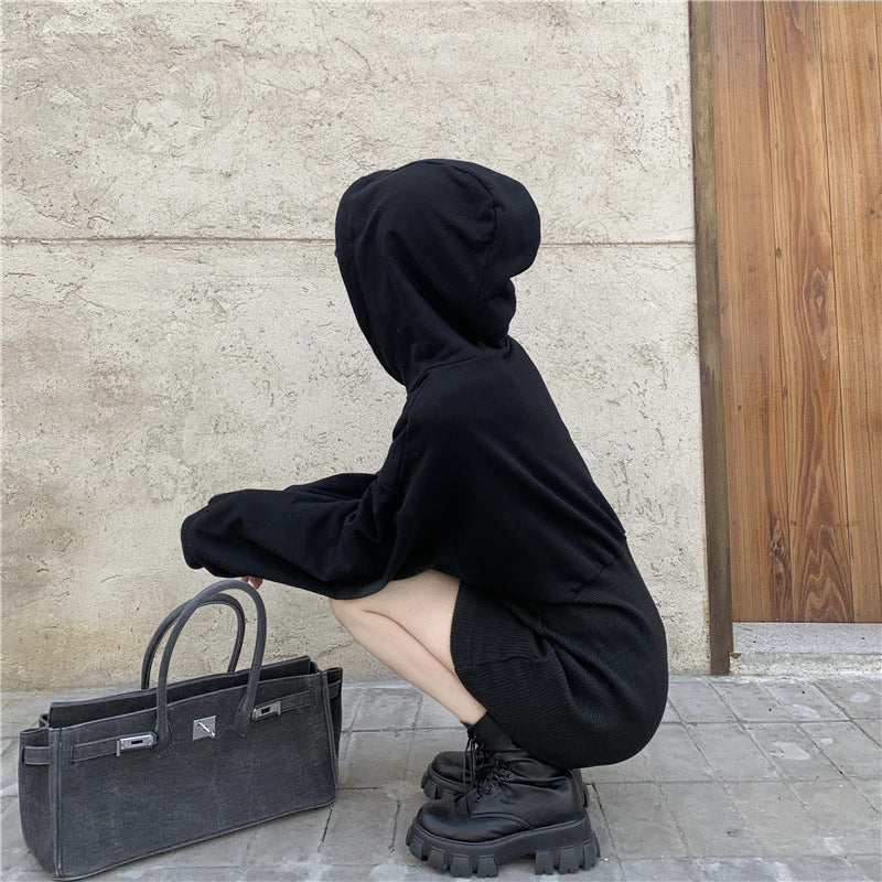 【dress】フード付き長袖ワンピースF8320