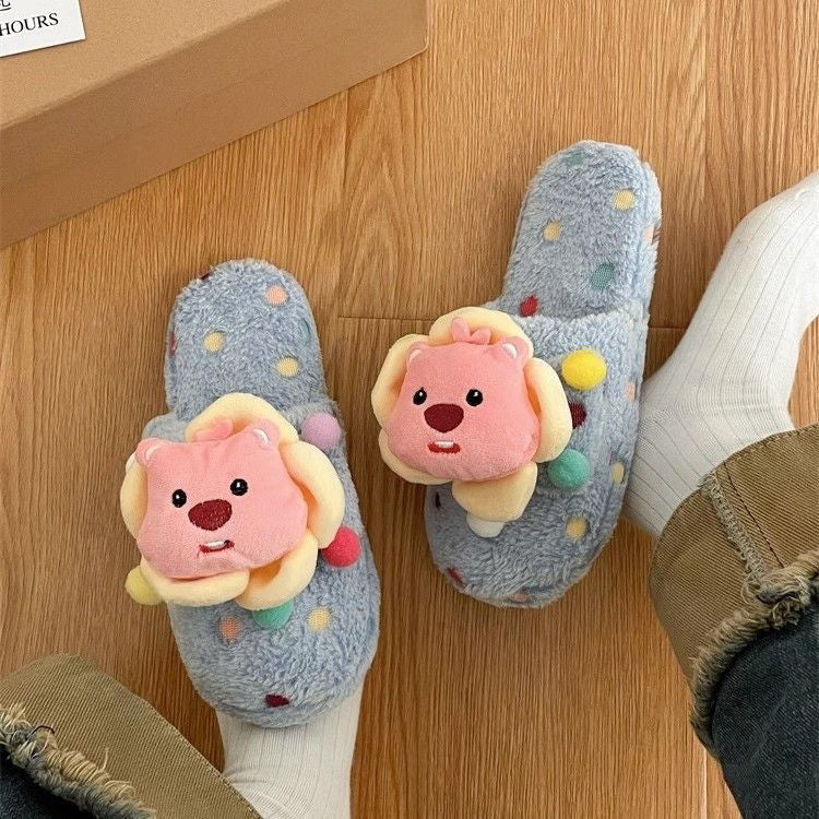 【shoes】可愛いふわふわファースリッパF8456