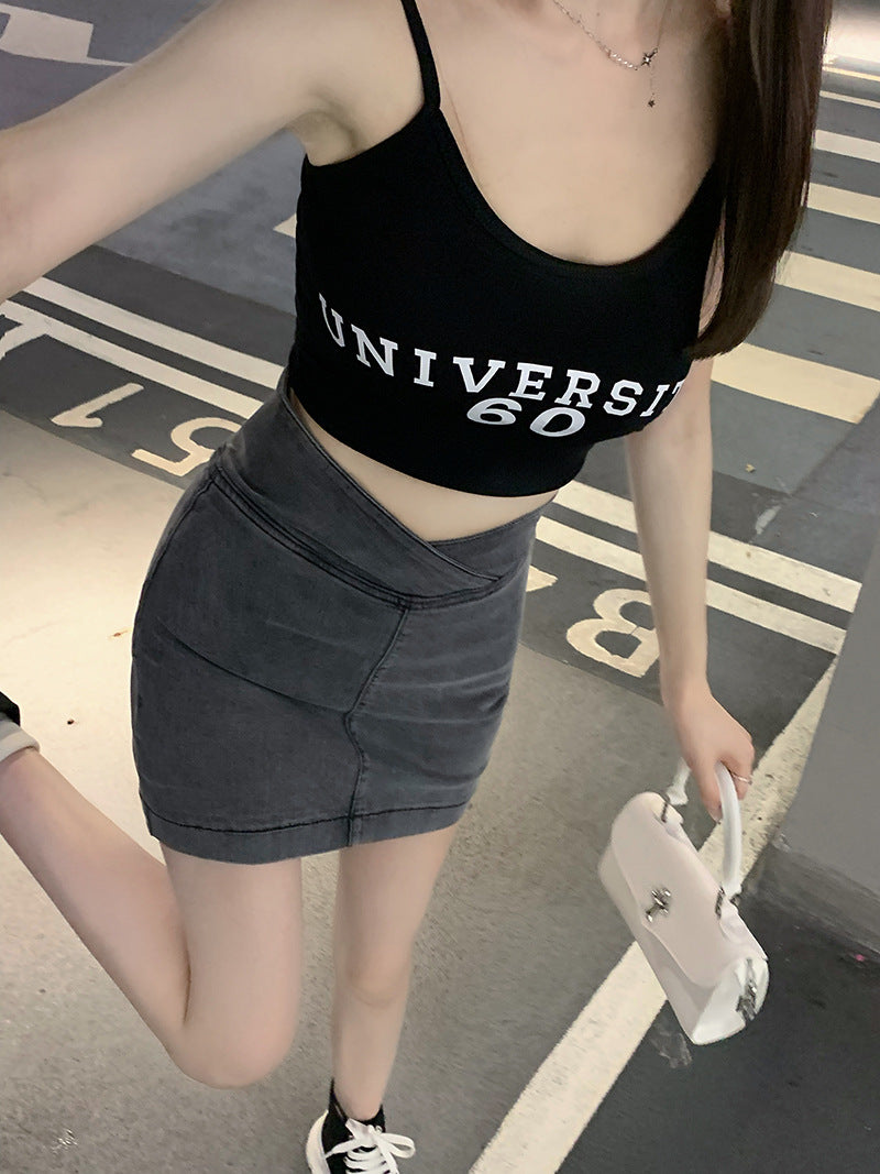 【bottoms】AラインデニムスカートG22400