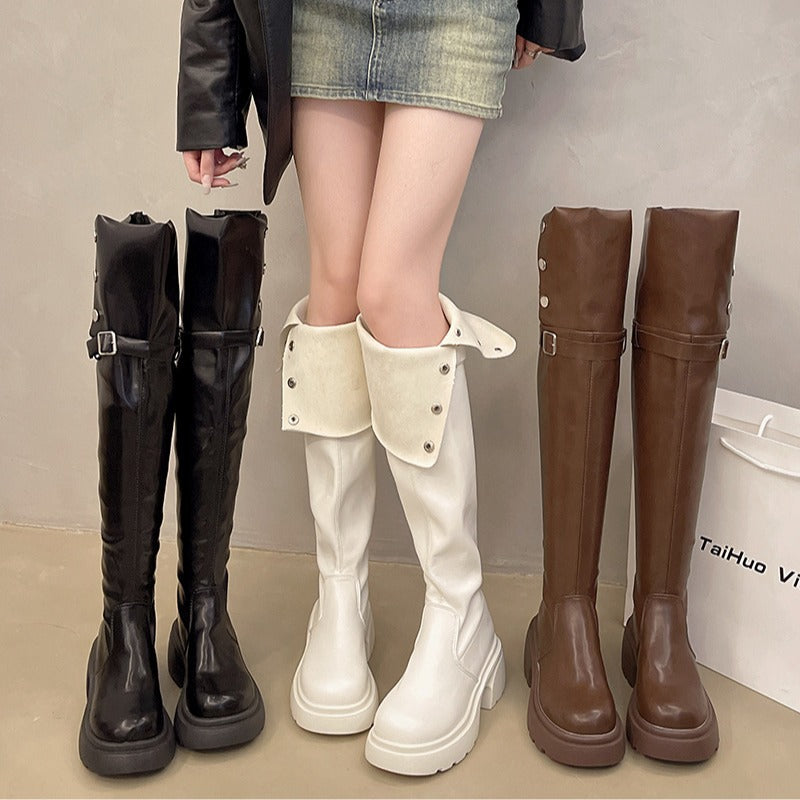 【shoes】3色厚底ブーツF8359