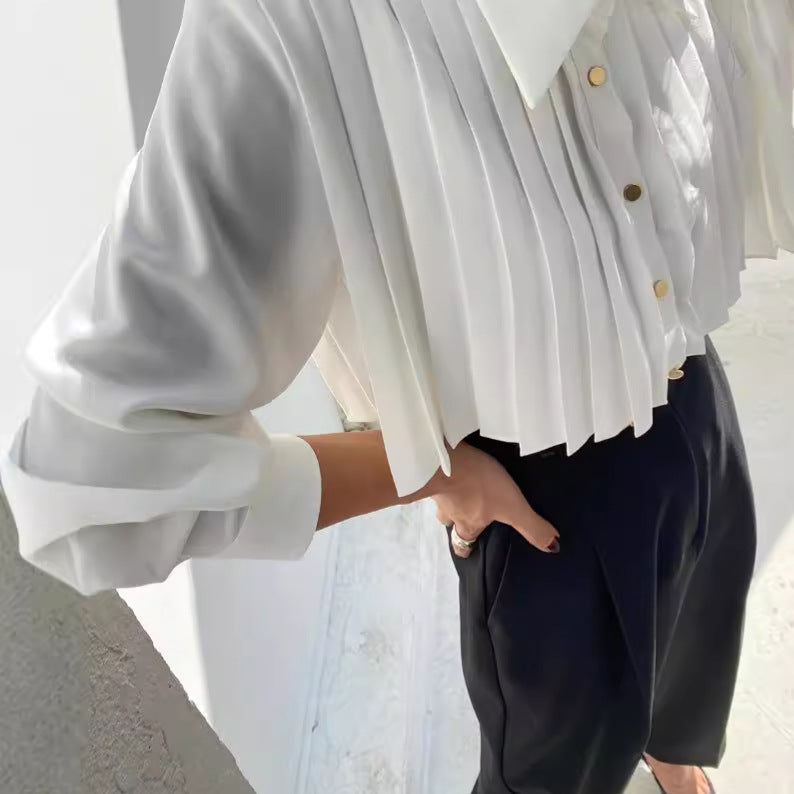 【tops】ラペルギャザーブラウスF8375