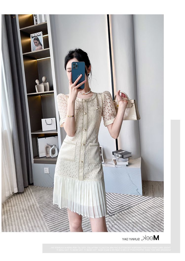 【dress】ファッションツイードデートワンピースG21693
