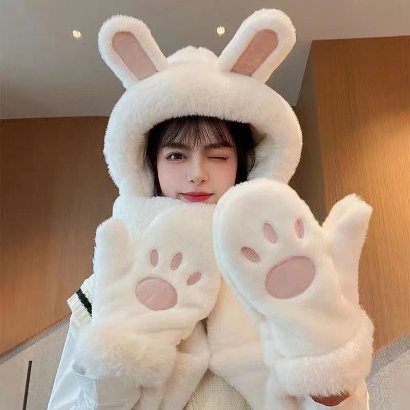 【小物】あったか一体化帽子F8312