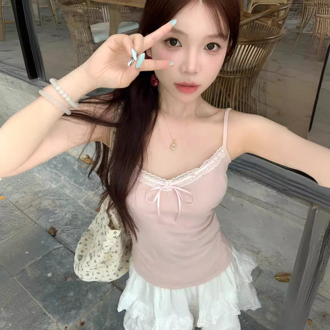 【tops】4色カップ付きキャミソールF7684