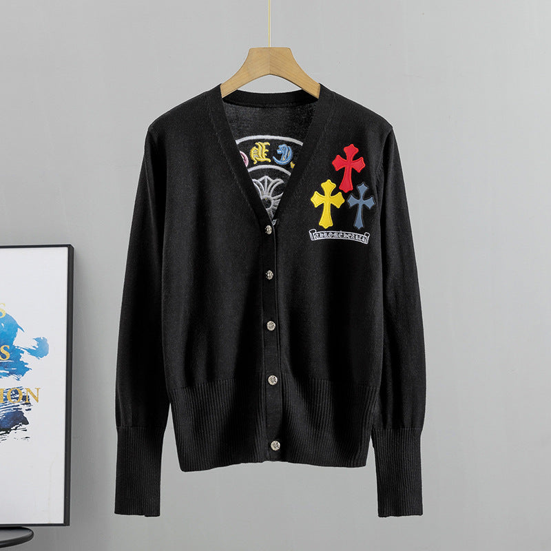 【outer】VネックニットカーディガンG23455