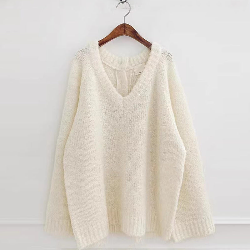 【tops】Vネック長袖ニットセーターG24010