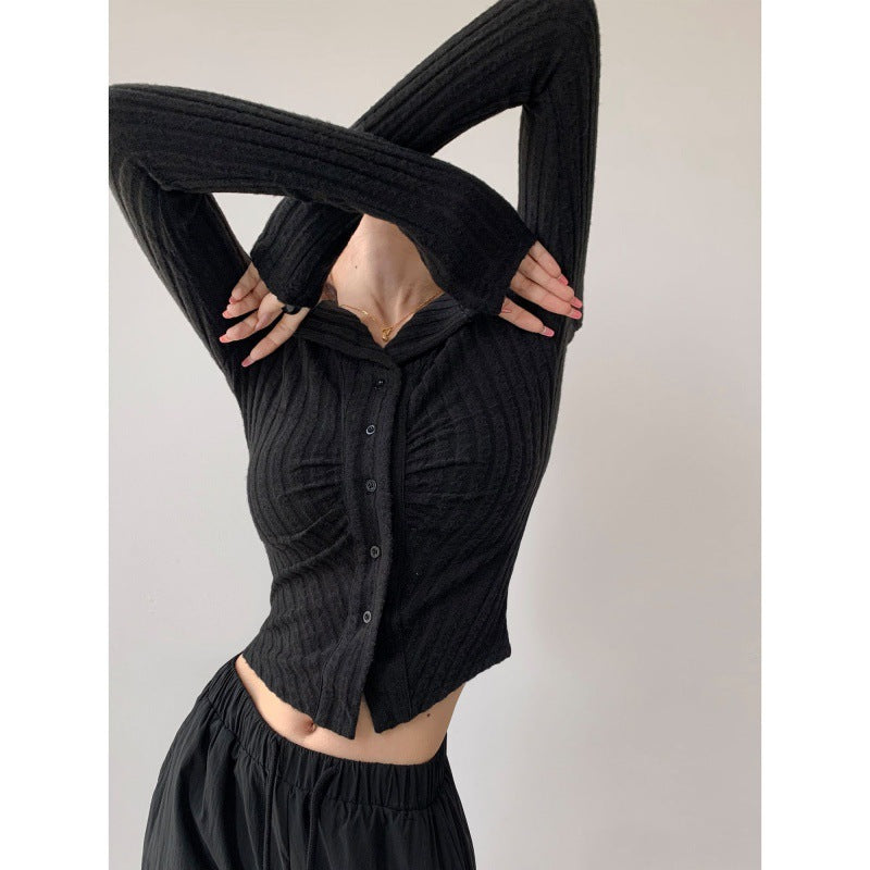 【outer】ラペルニットカーディガンF8419