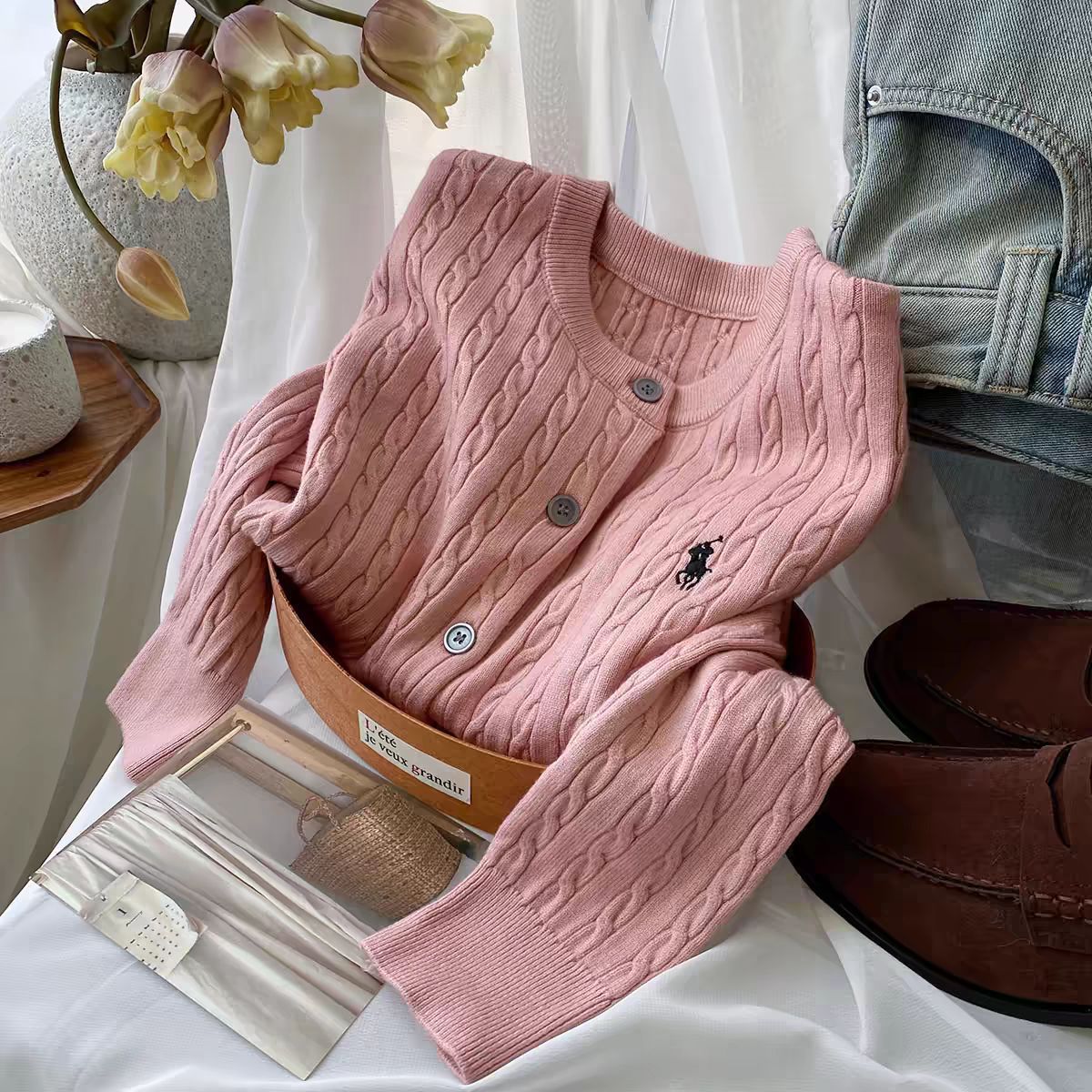 【outer】長袖ニットカーディガンF8217