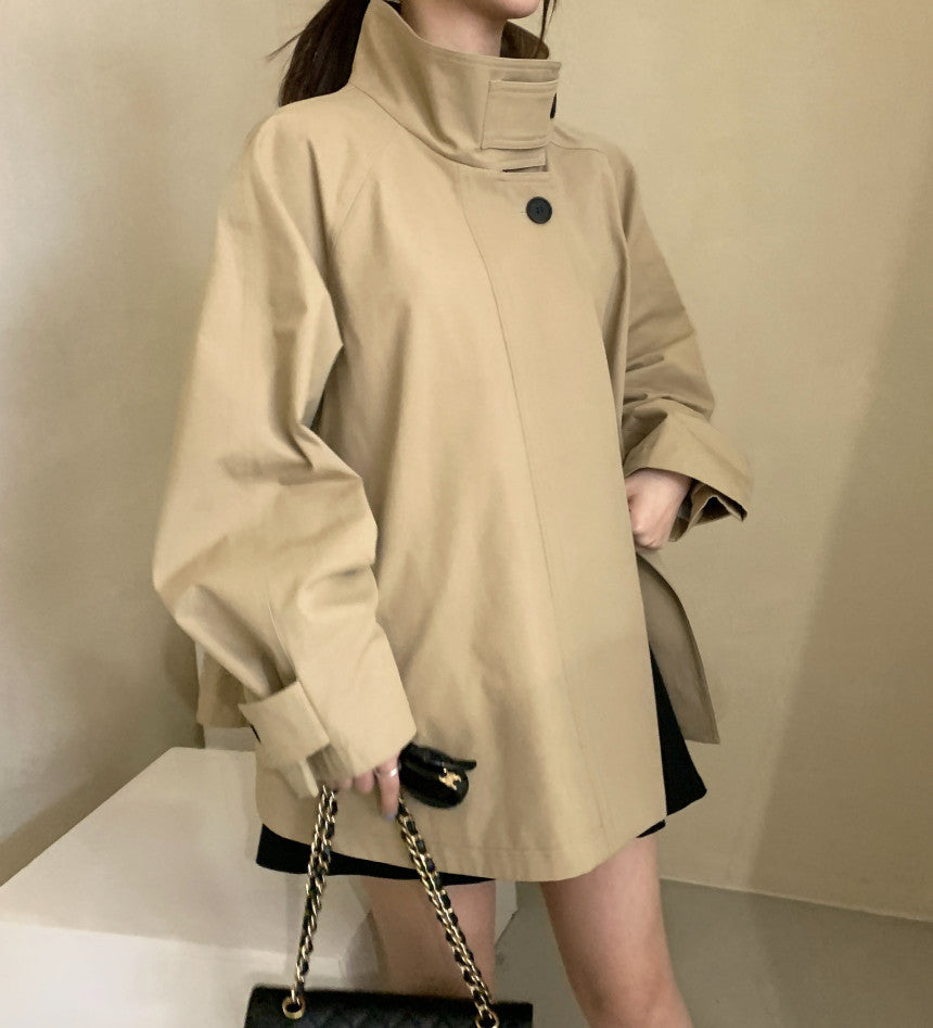 【outer】バンドカラーコートF8379