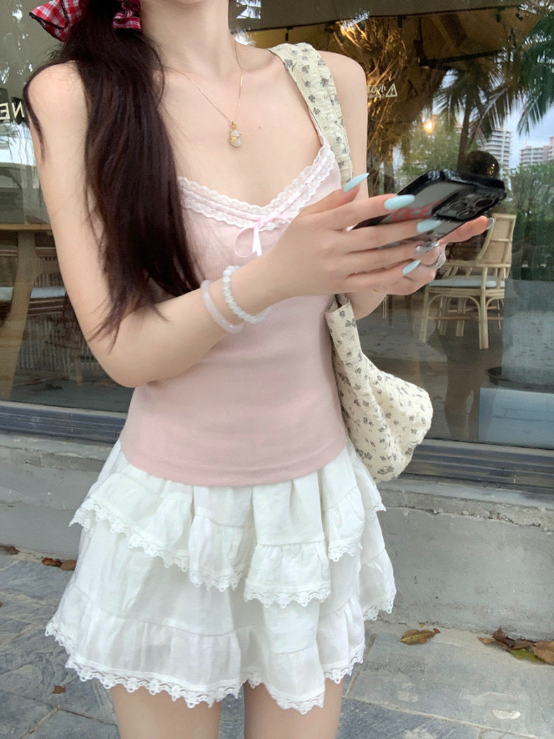 【tops】4色カップ付きキャミソールF7684