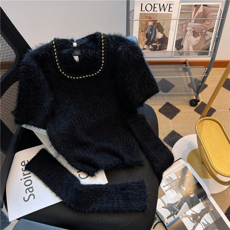 【tops】デタッチドスリーブニットセーターG23488