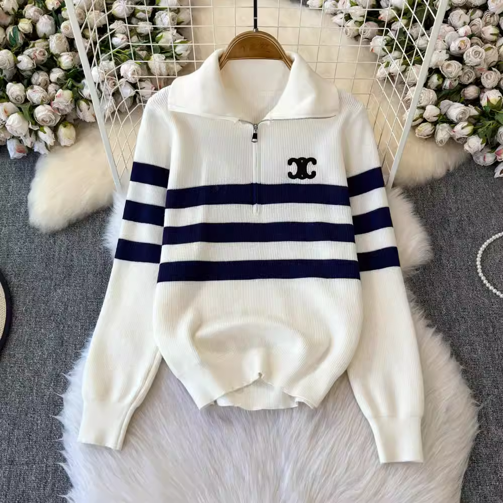 【set】ジップアップハイネックセーター K0131