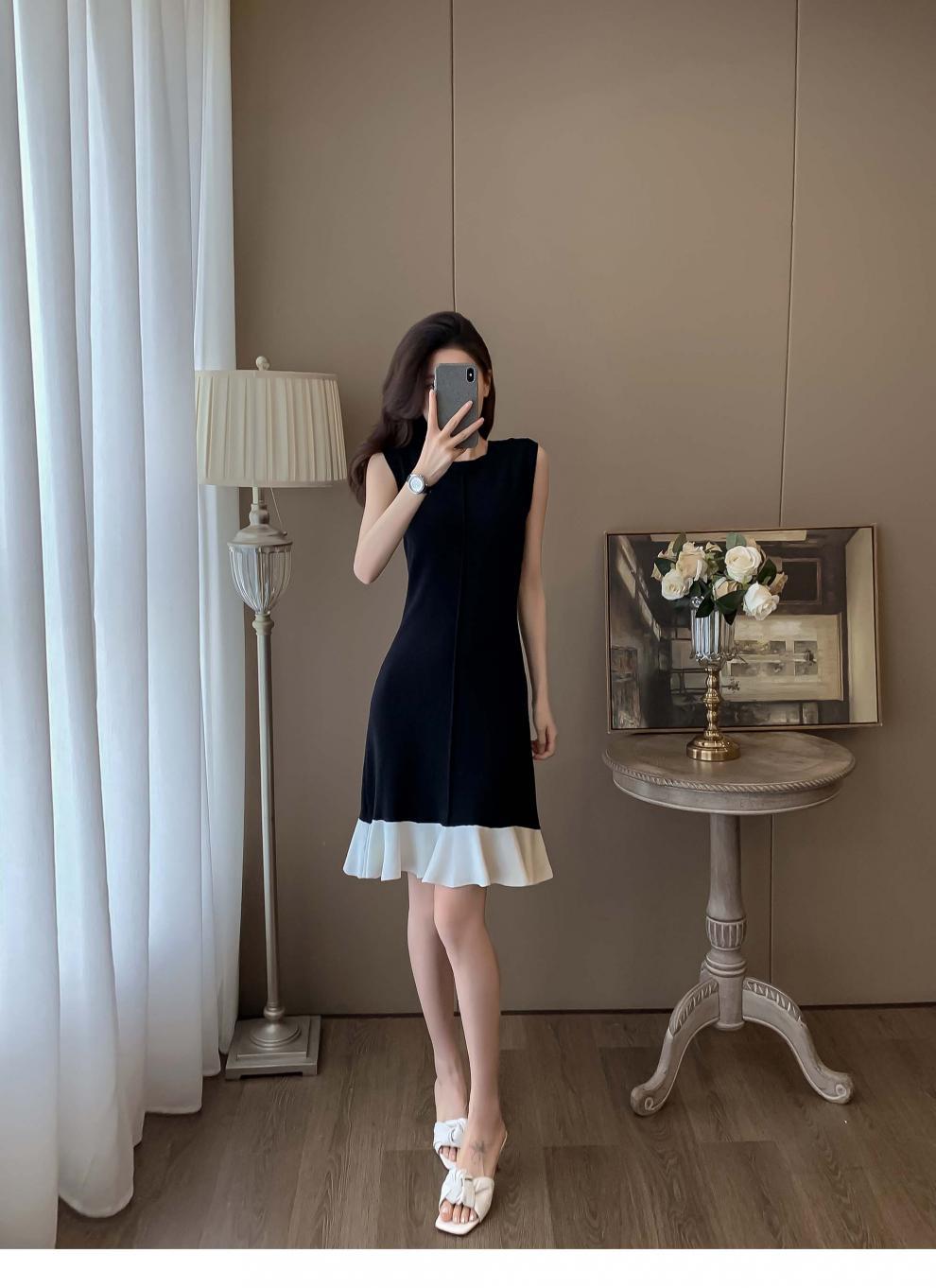 【dress】フリル体型カバーニットワンピースG21827