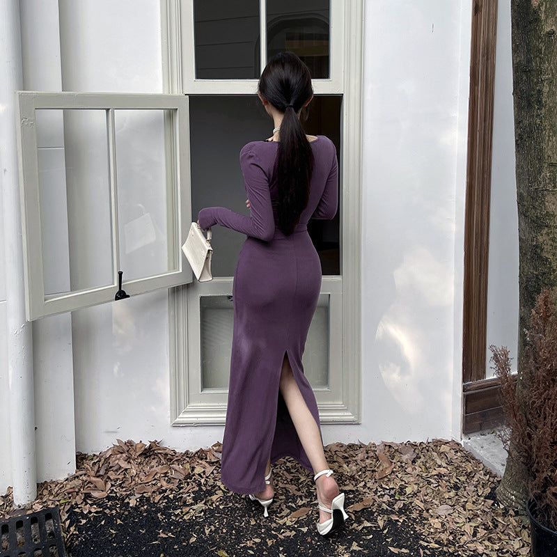 【dress】フランス風長袖デートワンピースG23633