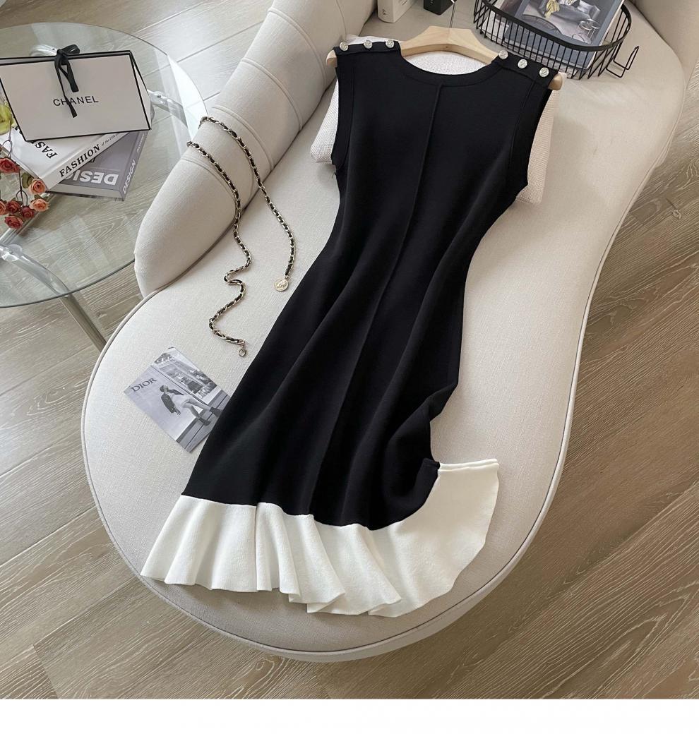 【dress】フリル体型カバーニットワンピースG21827