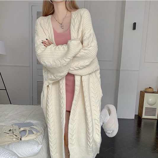 【outer】長袖ロング丈ニットカーディガンF8347